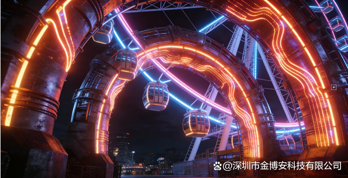 金博安JBOAN低压12W幻彩霓虹灯带：以一体挤出工艺与低维护成本，点亮光线主题公园的互动魔法(图2)