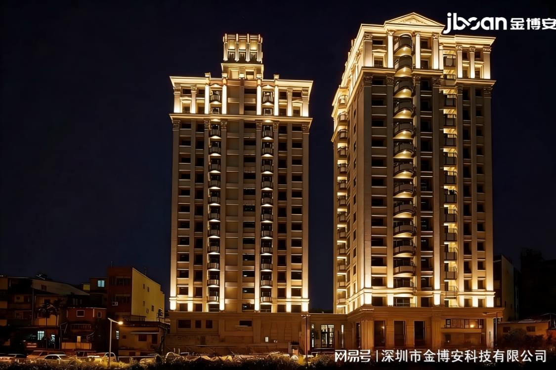 高端小区夜景亮化怎么选？金博安全场景整体解决方案来袭(图1)
