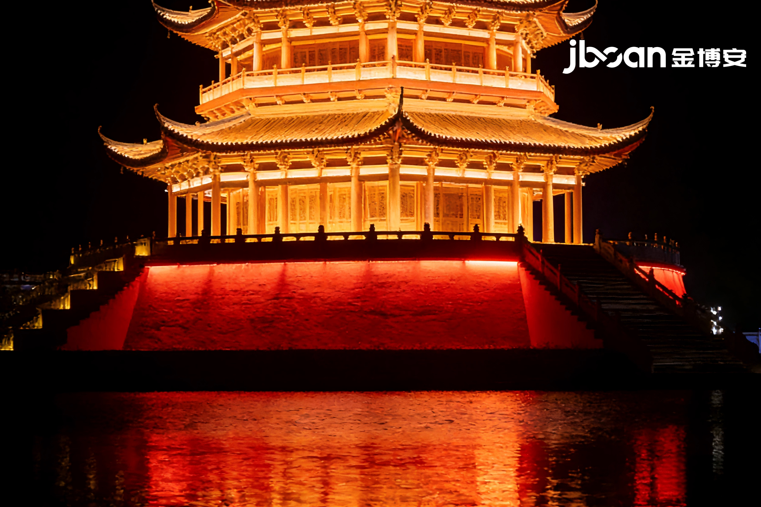 金博安24W RGBW四合一柔性洗墙灯赋能塔楼建筑(图2)