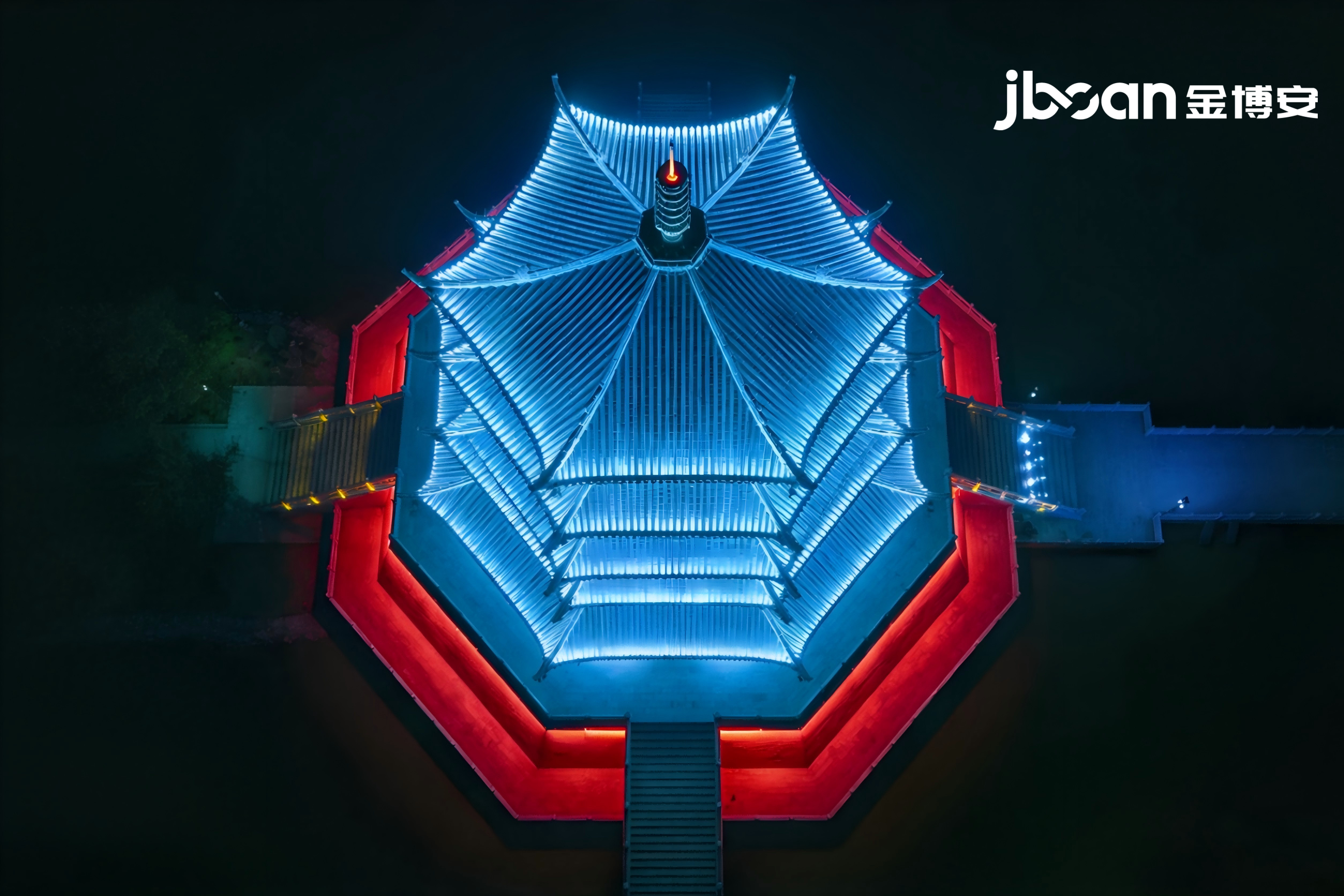 金博安24W RGBW四合一柔性洗墙灯赋能塔楼建筑(图4)