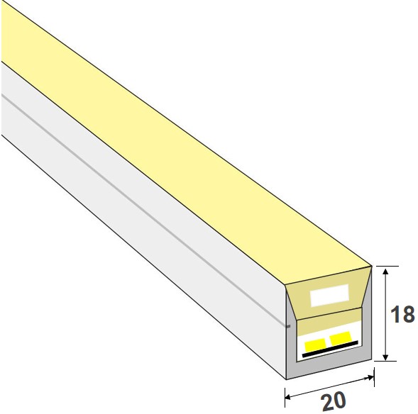 20*18mm 平面正弯LED霓虹灯带(图1) 20*18mm 平面正弯LED霓虹灯带(图1)