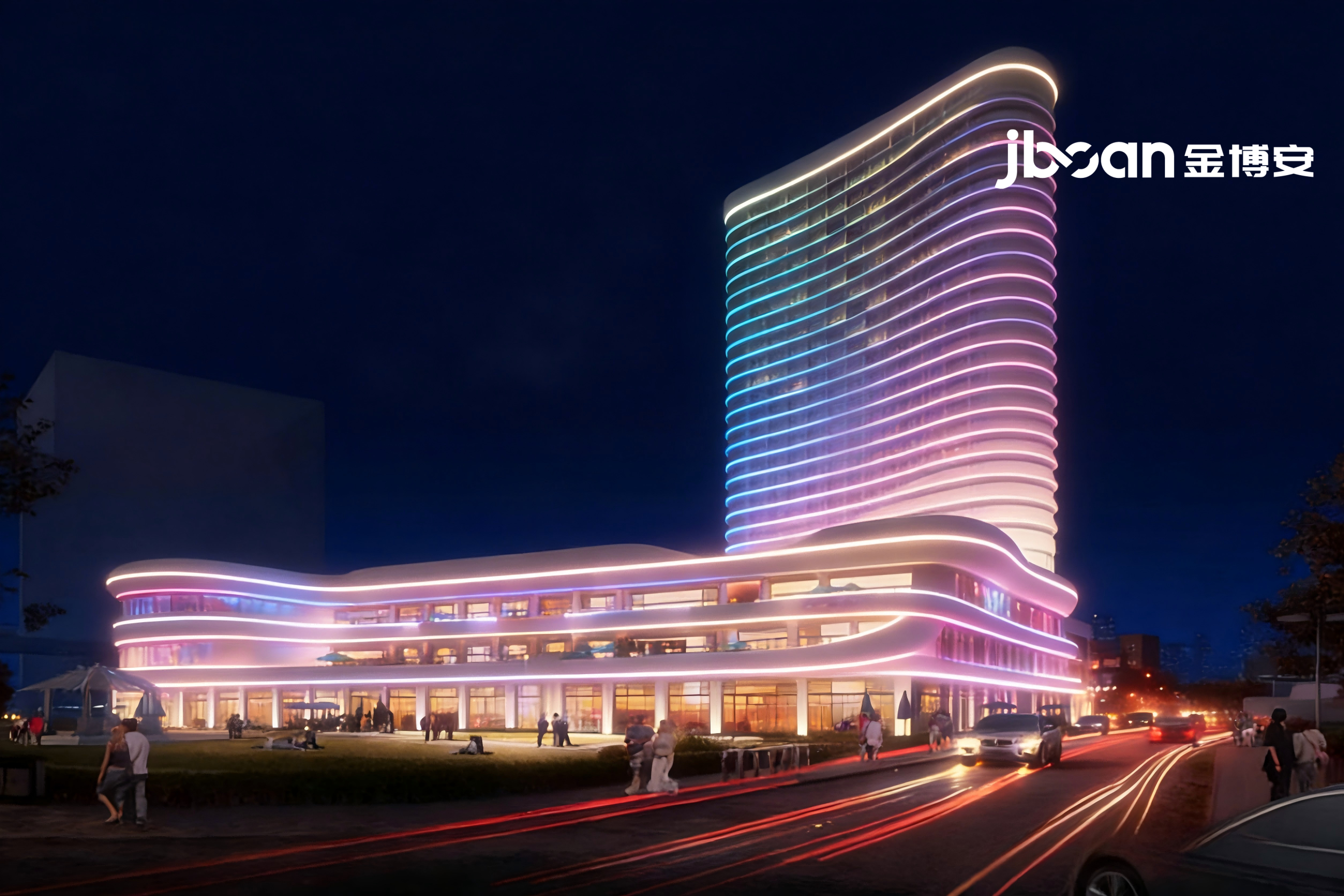 商业综合体外立面亮化设计｜RGBW 洗墙灯营造沉浸式节日光影(图1)