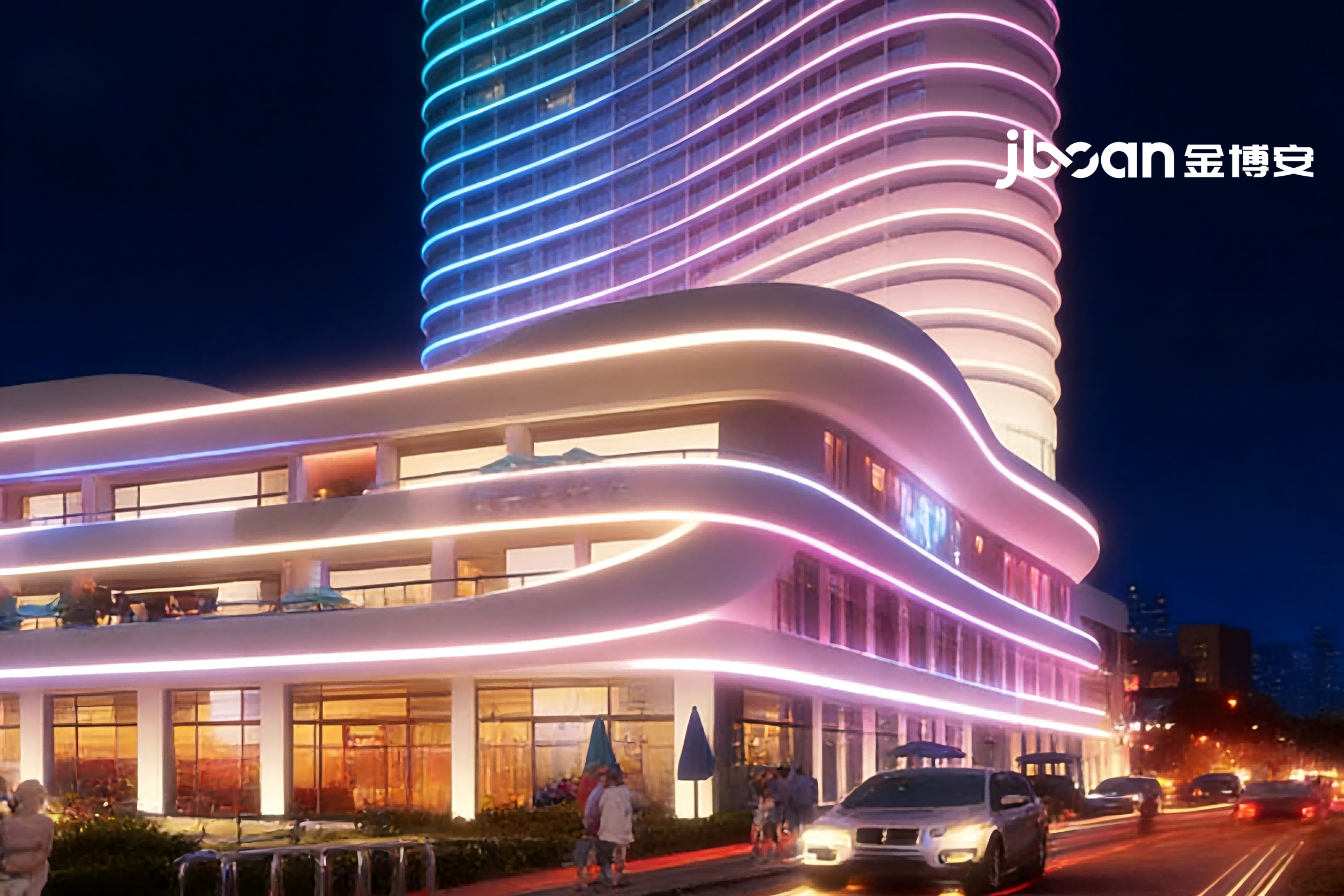 商业综合体外立面亮化设计｜RGBW 洗墙灯营造沉浸式节日光影(图2)