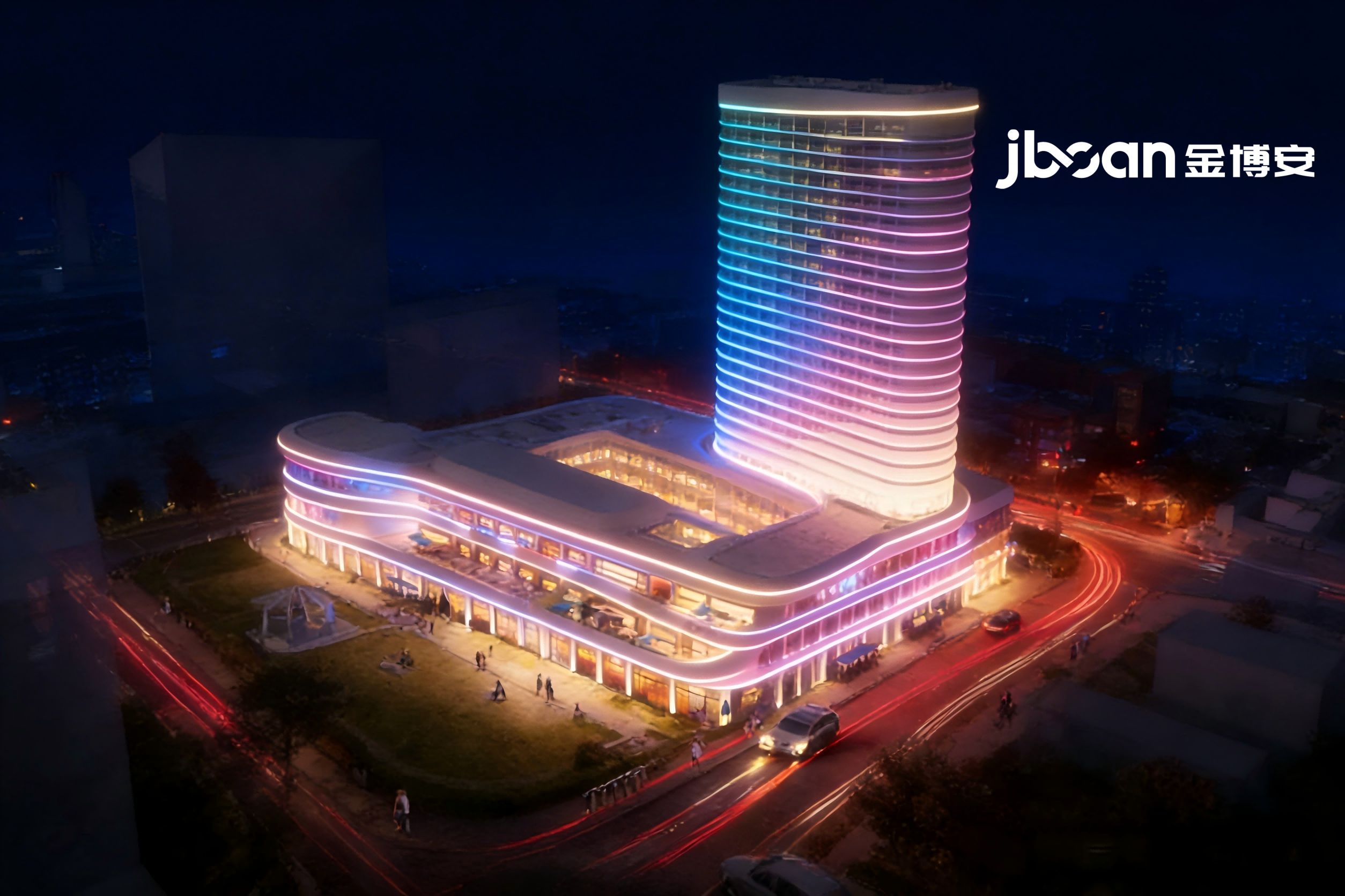 商业综合体外立面亮化设计｜RGBW 洗墙灯营造沉浸式节日光影(图3)