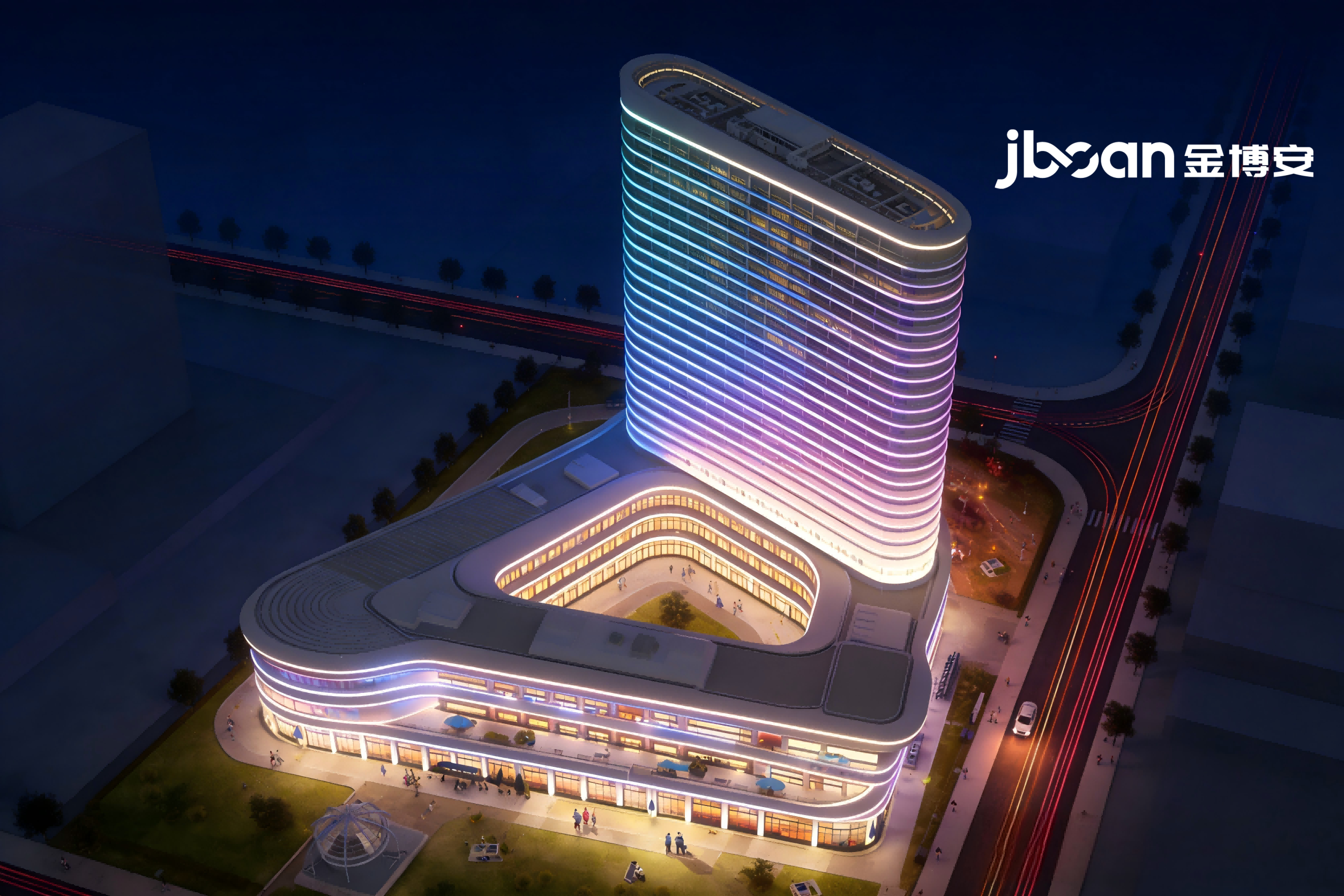 商业综合体外立面亮化设计｜RGBW 洗墙灯营造沉浸式节日光影(图4)