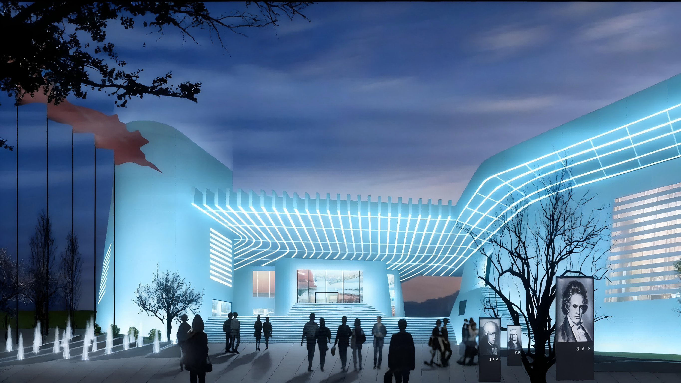 大剧院缇芙妮蓝设计，JBOAN金博安定制亮化效果(图4)