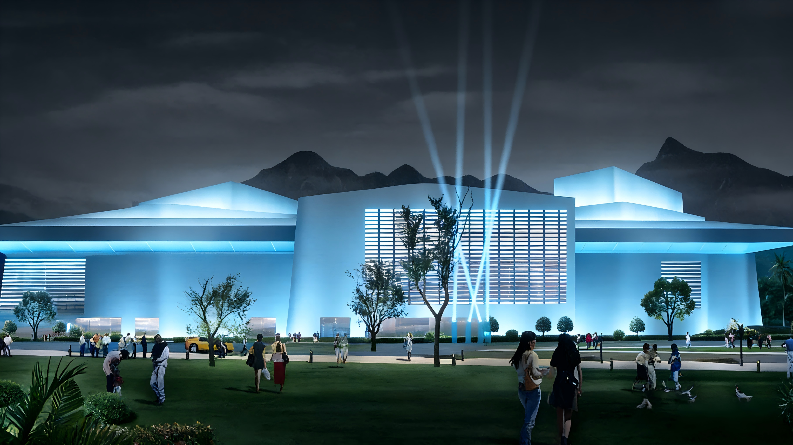 大剧院缇芙妮蓝设计，JBOAN金博安定制亮化效果(图3)