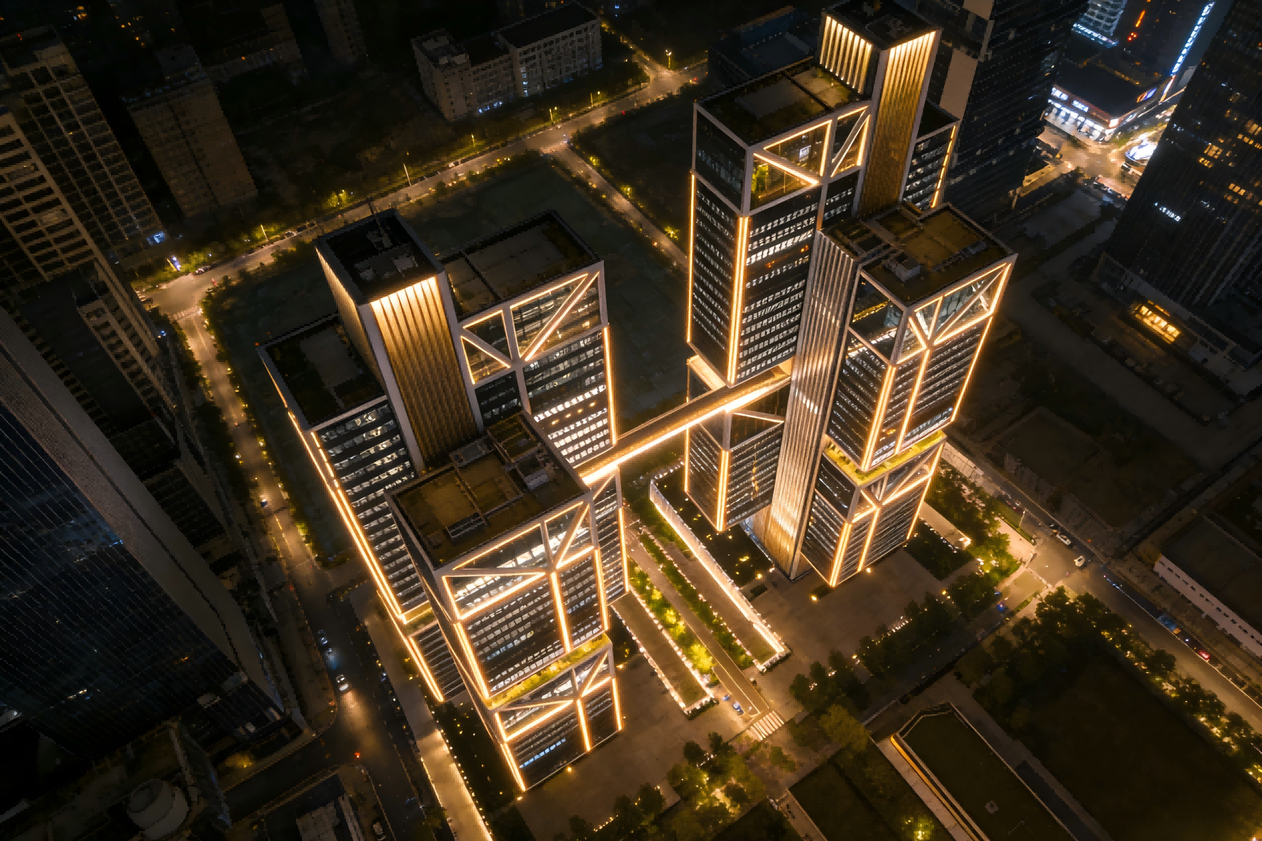 JBOAN金博安柔性LED霓虹灯商务大厦亮化(图5)