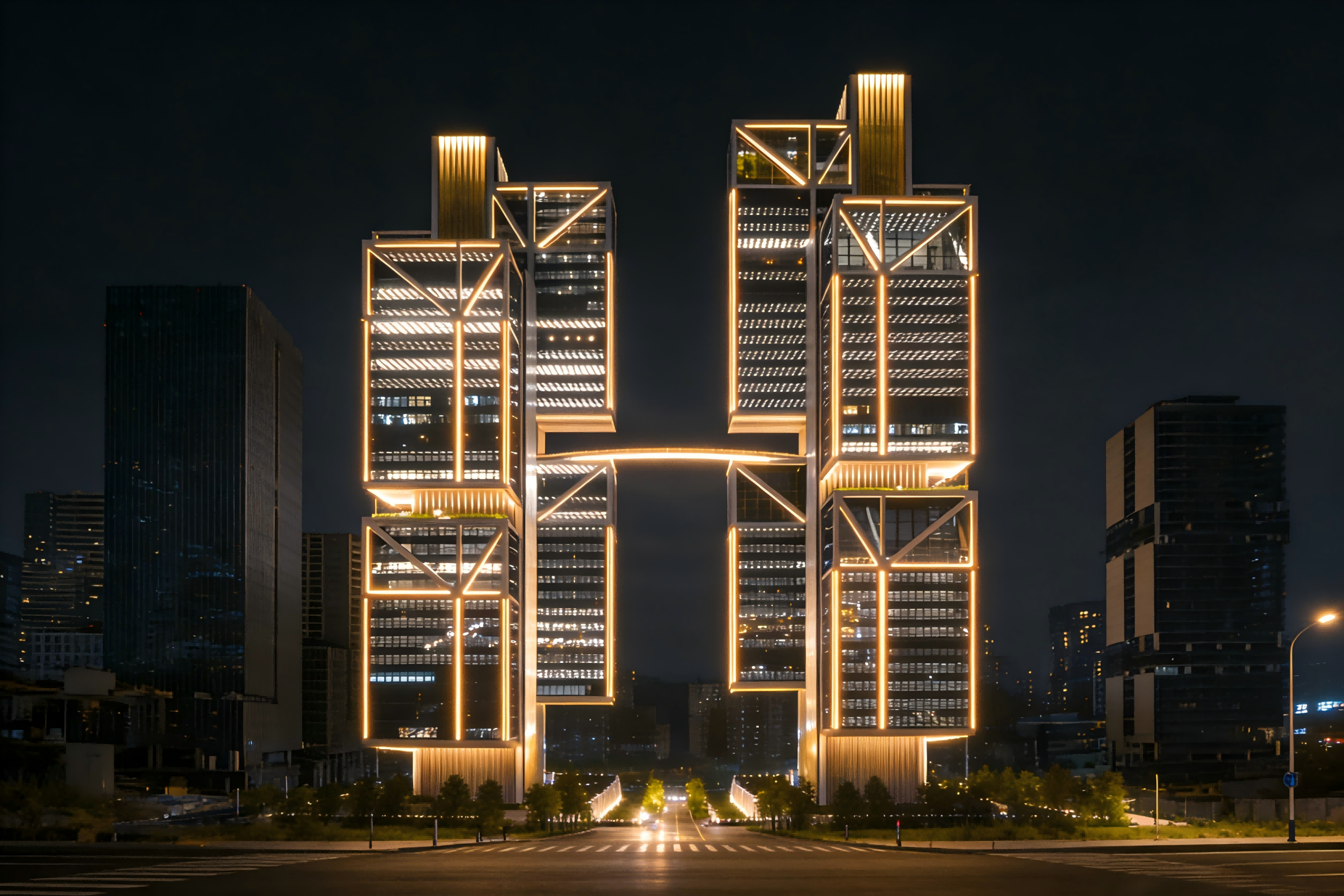 JBOAN金博安柔性LED霓虹灯商务大厦亮化(图4)