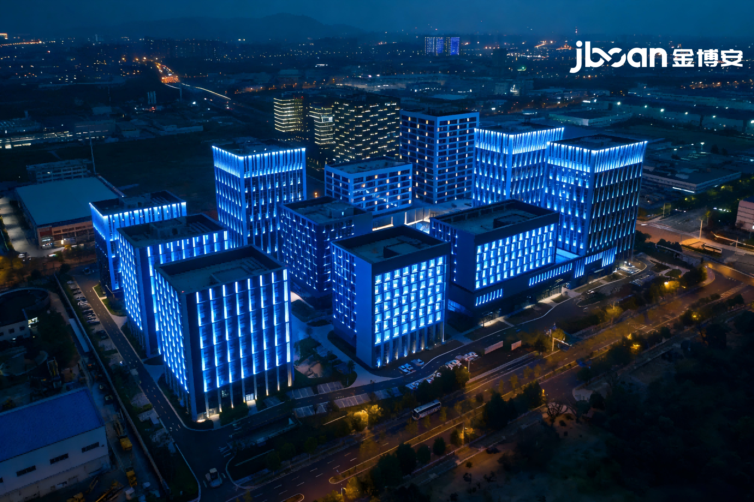 科技园夜间景观升级 JBOAN金博安柔性洗墙灯霓虹灯照明方案实力出圈(图3)