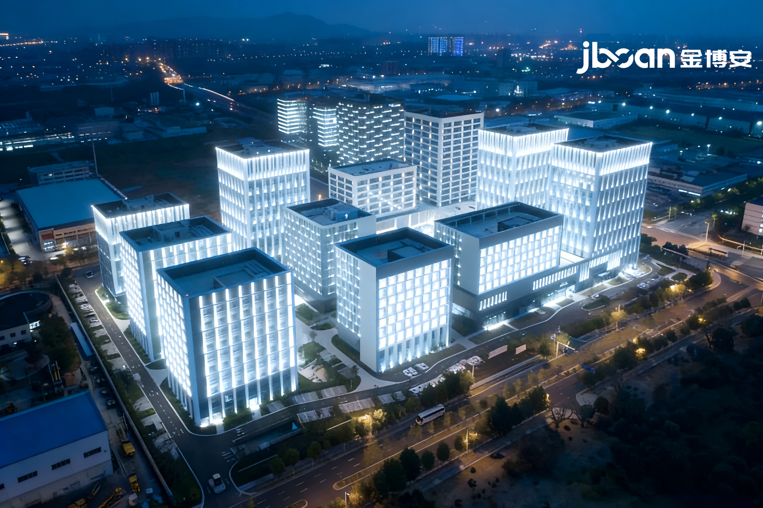 科技园夜间景观升级 JBOAN金博安柔性洗墙灯霓虹灯照明方案实力出圈(图5)