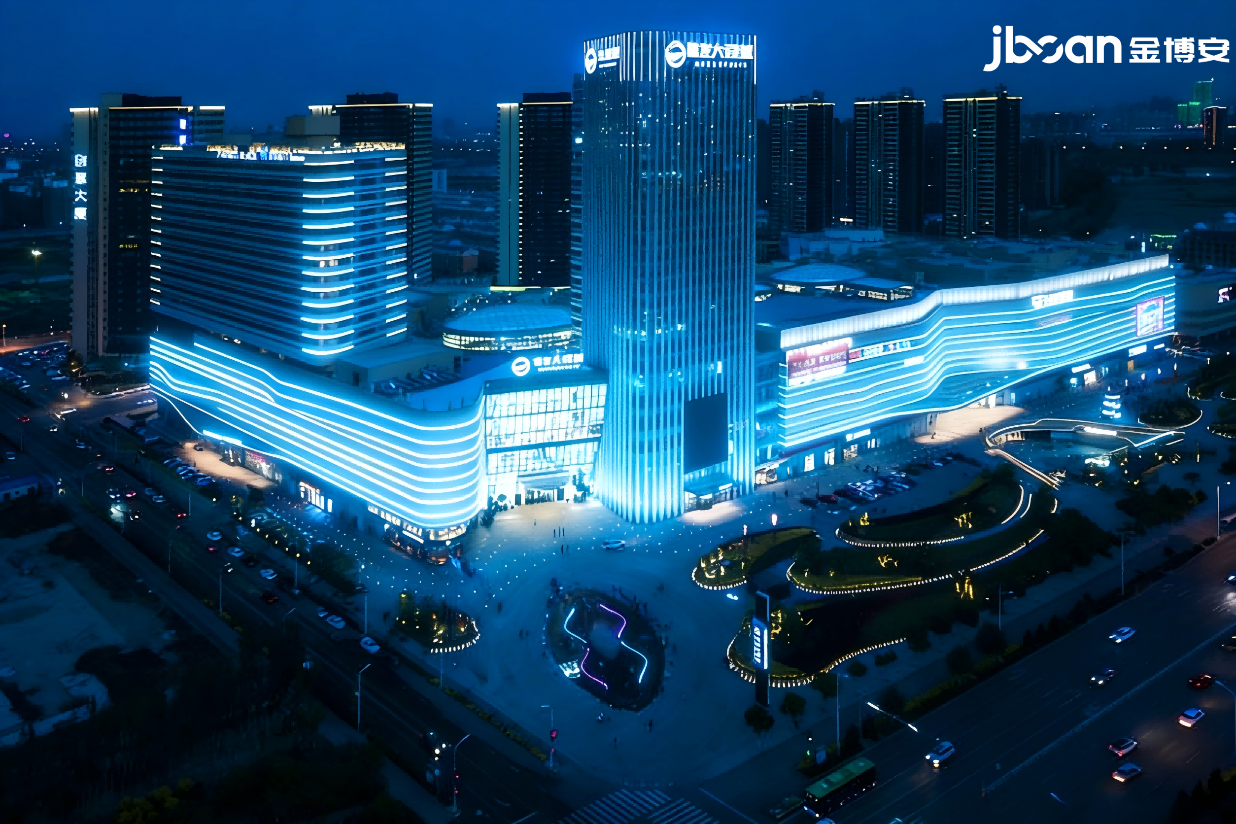 湖蓝光洗墙灯开启商业综合体创新方案