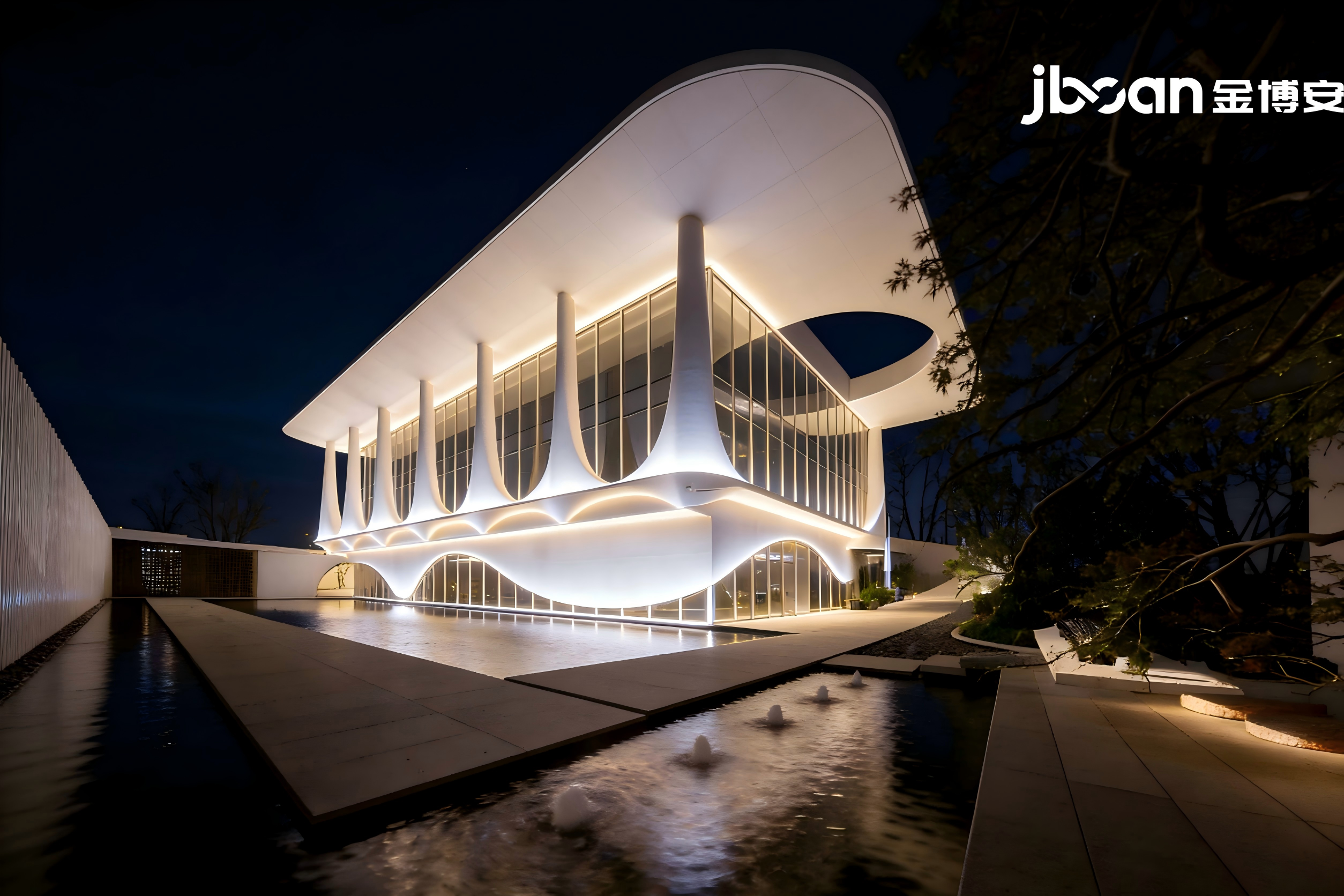 JBOAN金博安柔性霓虹光影，赋能南京中海左岸澜庭艺术中心夜景美学