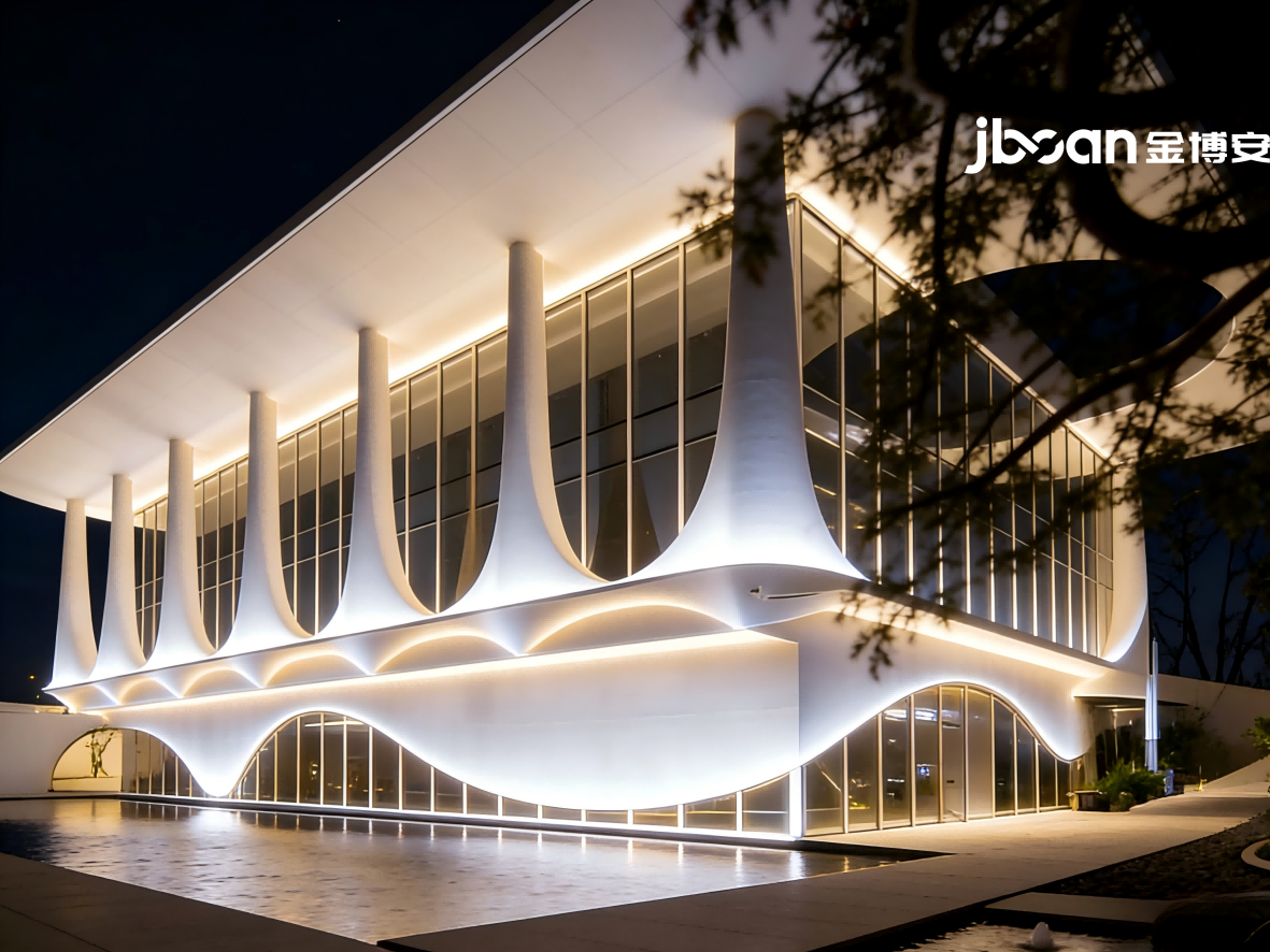 JBOAN金博安柔性霓虹光影，赋能南京中海左岸澜庭艺术中心夜景美学(图2)
