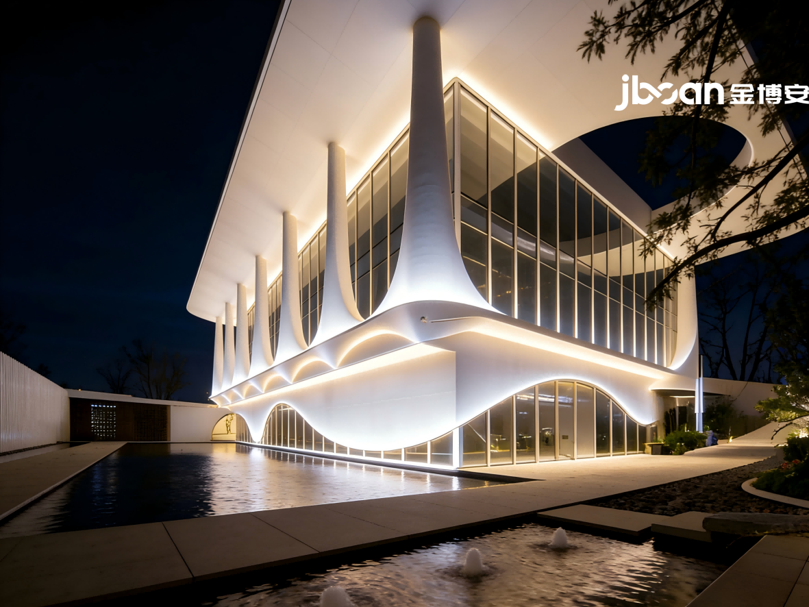 JBOAN金博安柔性霓虹光影，赋能南京中海左岸澜庭艺术中心夜景美学(图4)