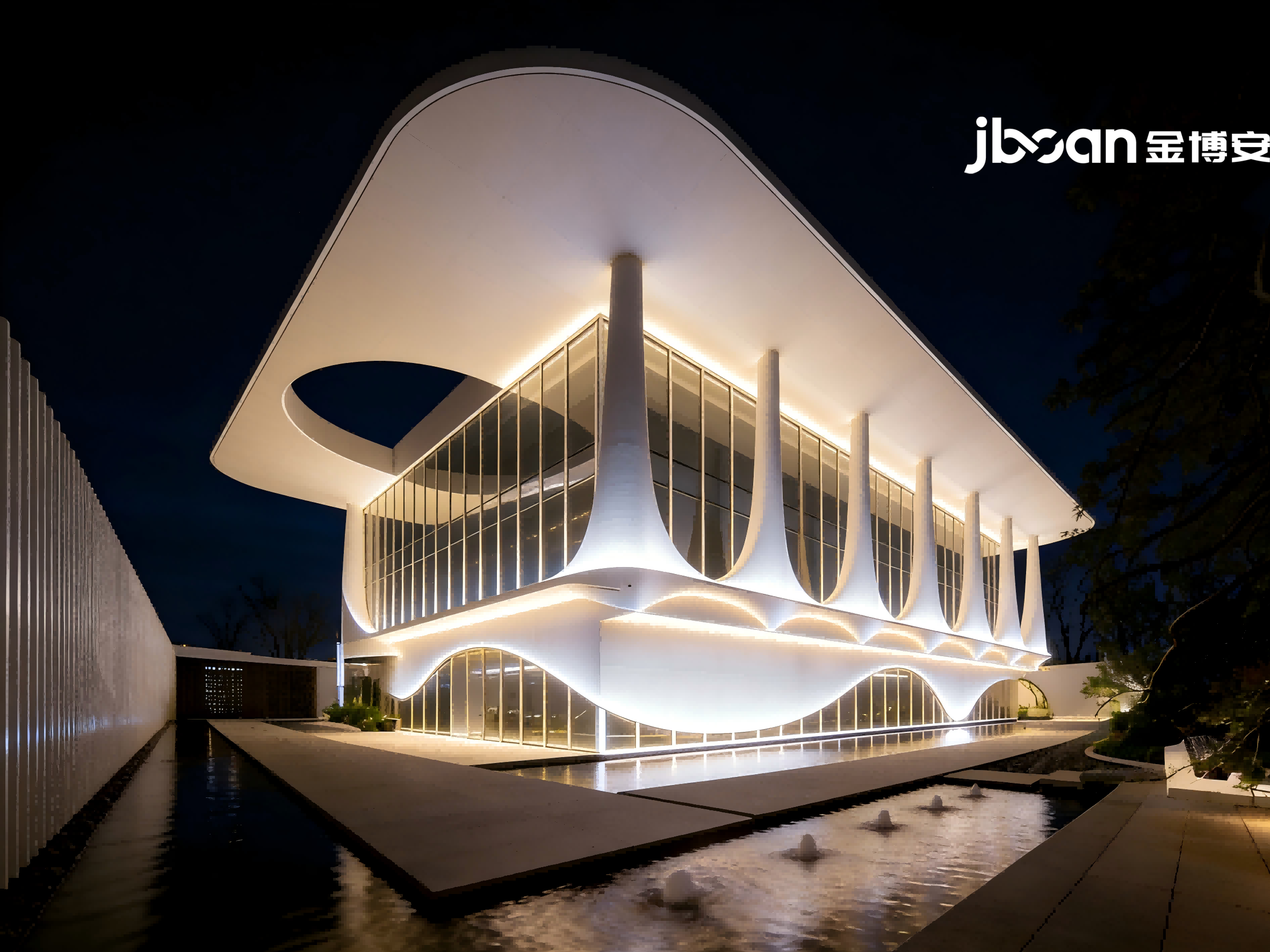 JBOAN金博安柔性霓虹光影，赋能南京中海左岸澜庭艺术中心夜景美学(图3)
