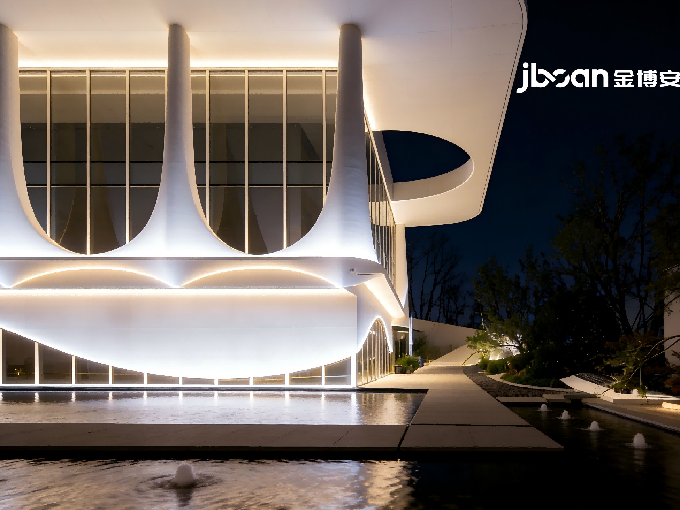 JBOAN金博安柔性霓虹光影，赋能南京中海左岸澜庭艺术中心夜景美学(图5)
