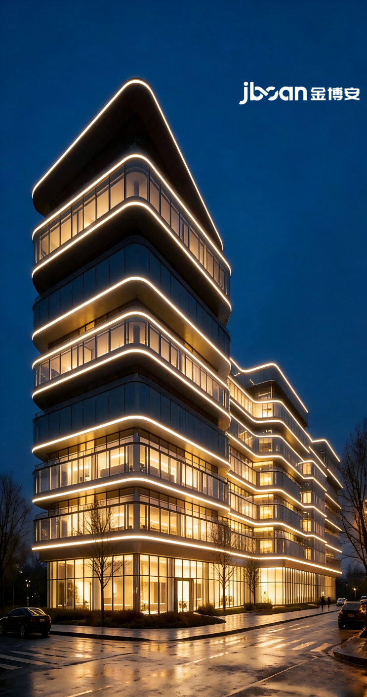 金博安RGBW柔性霓虹,点亮天津科创园办公楼智慧夜景(图2) 金博安RGBW柔性霓虹,点亮天津科创园办公楼智慧夜景(图2)