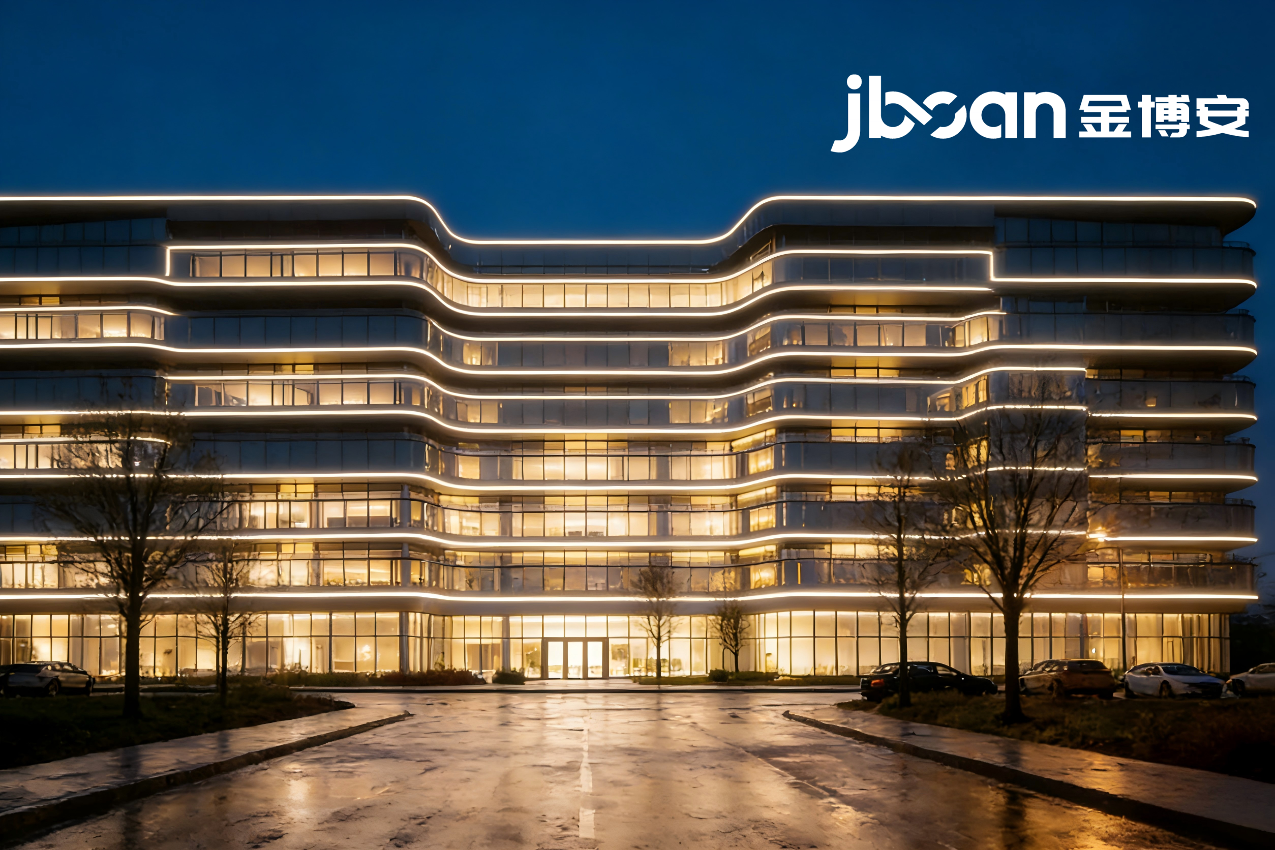 金博安RGBW柔性霓虹，点亮天津科创园办公楼智慧夜景