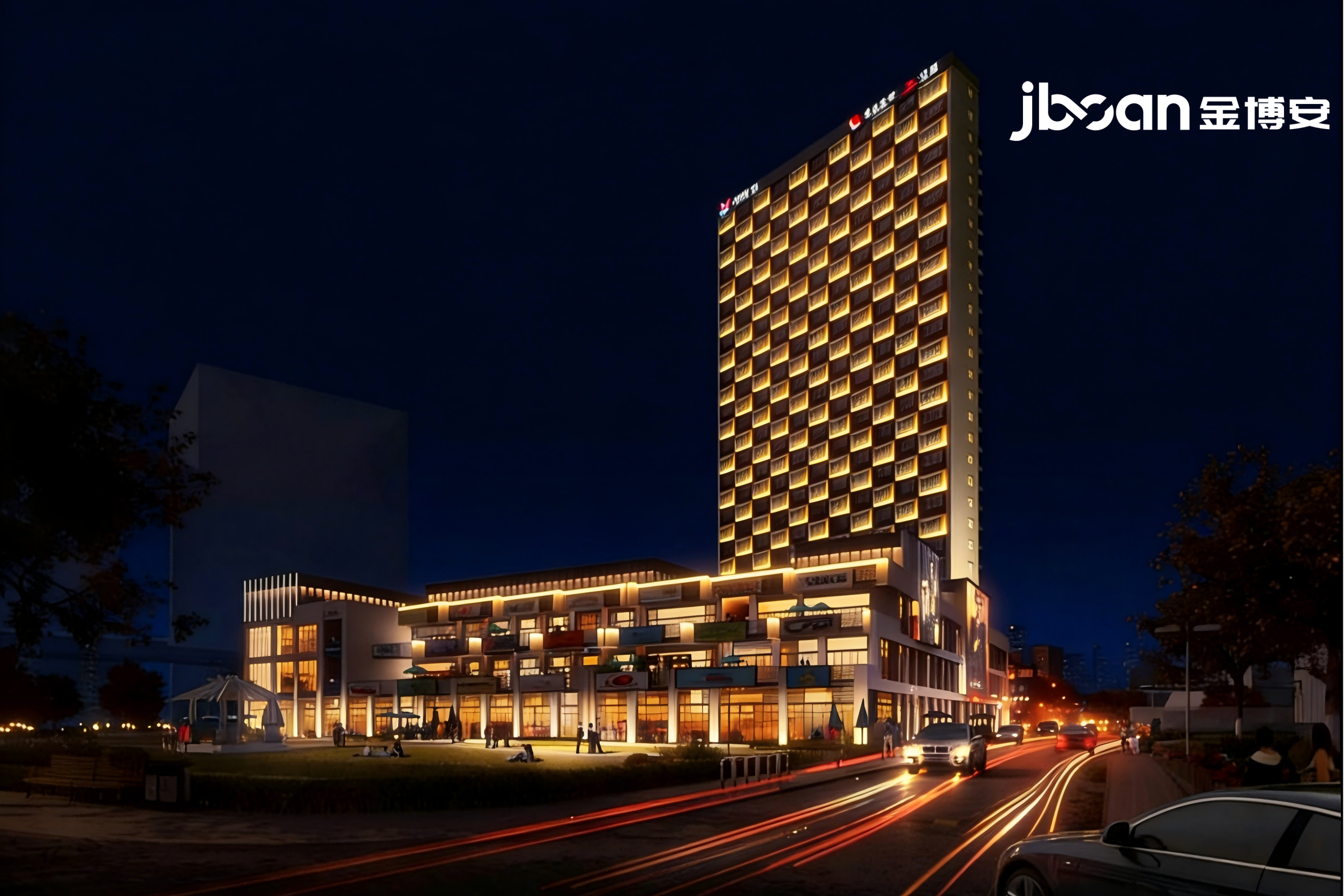 暖光筑城，智控焕新｜JBOAN金博安点亮成都百维广场商业夜景(图2)