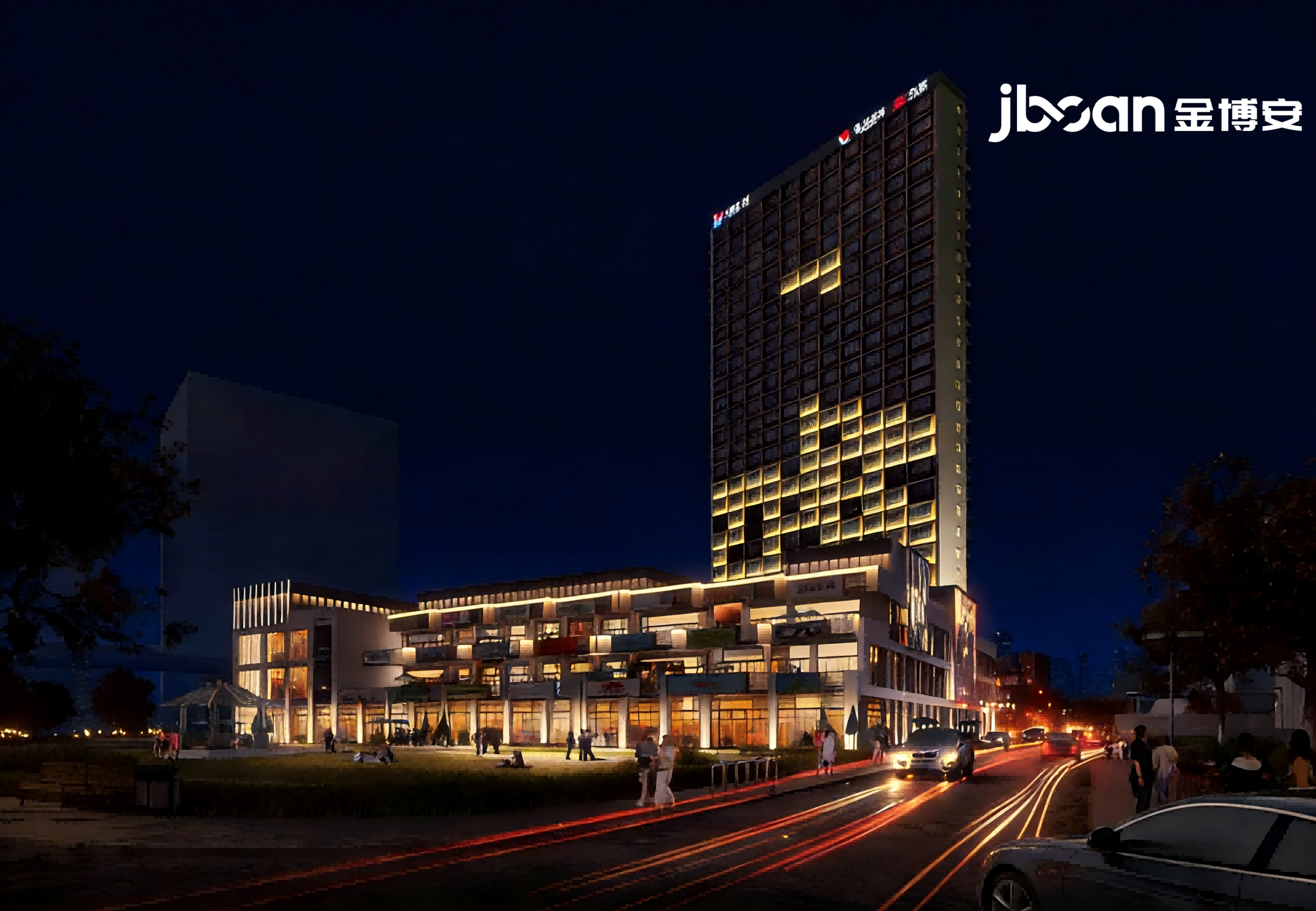 暖光筑城，智控焕新｜JBOAN金博安点亮成都百维广场商业夜景(图3)