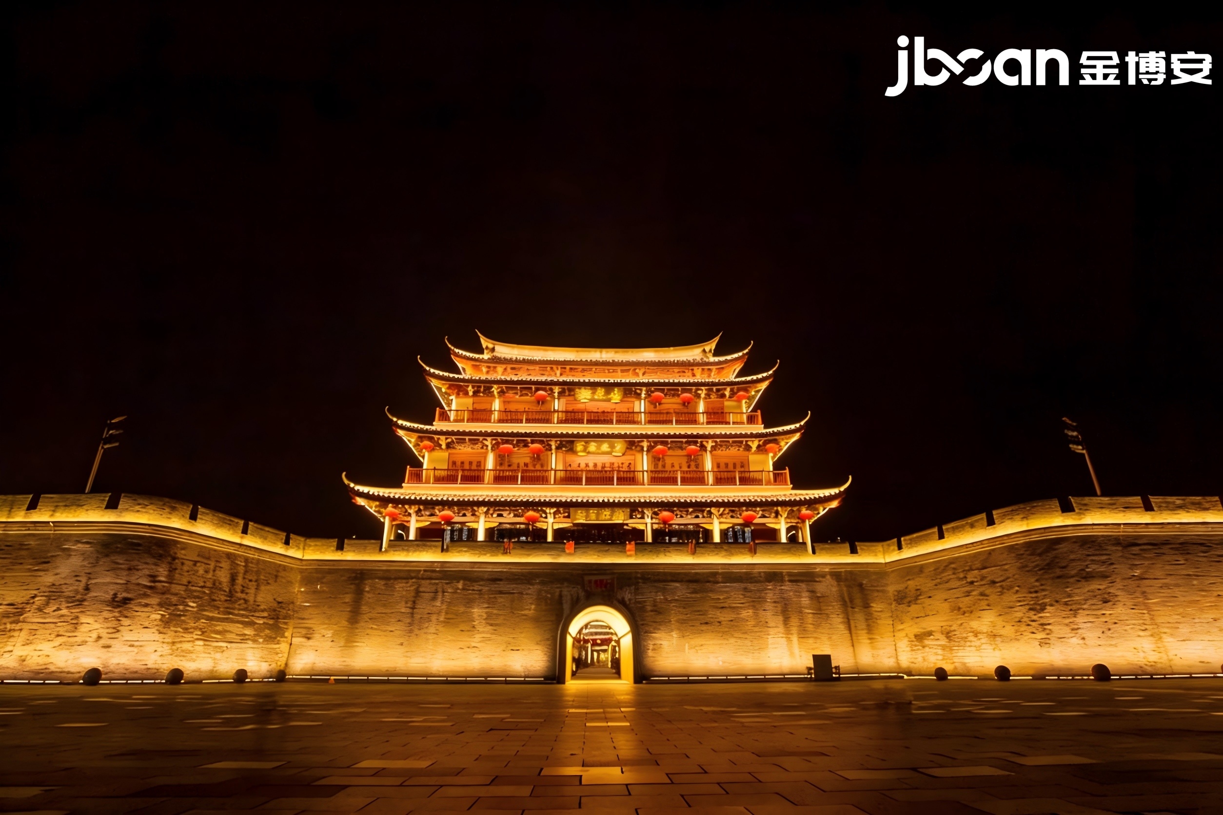 暖光筑潮魂，灯耀古城墙｜JBOAN金博安焕亮潮州牌坊街城楼夜景(图3)
