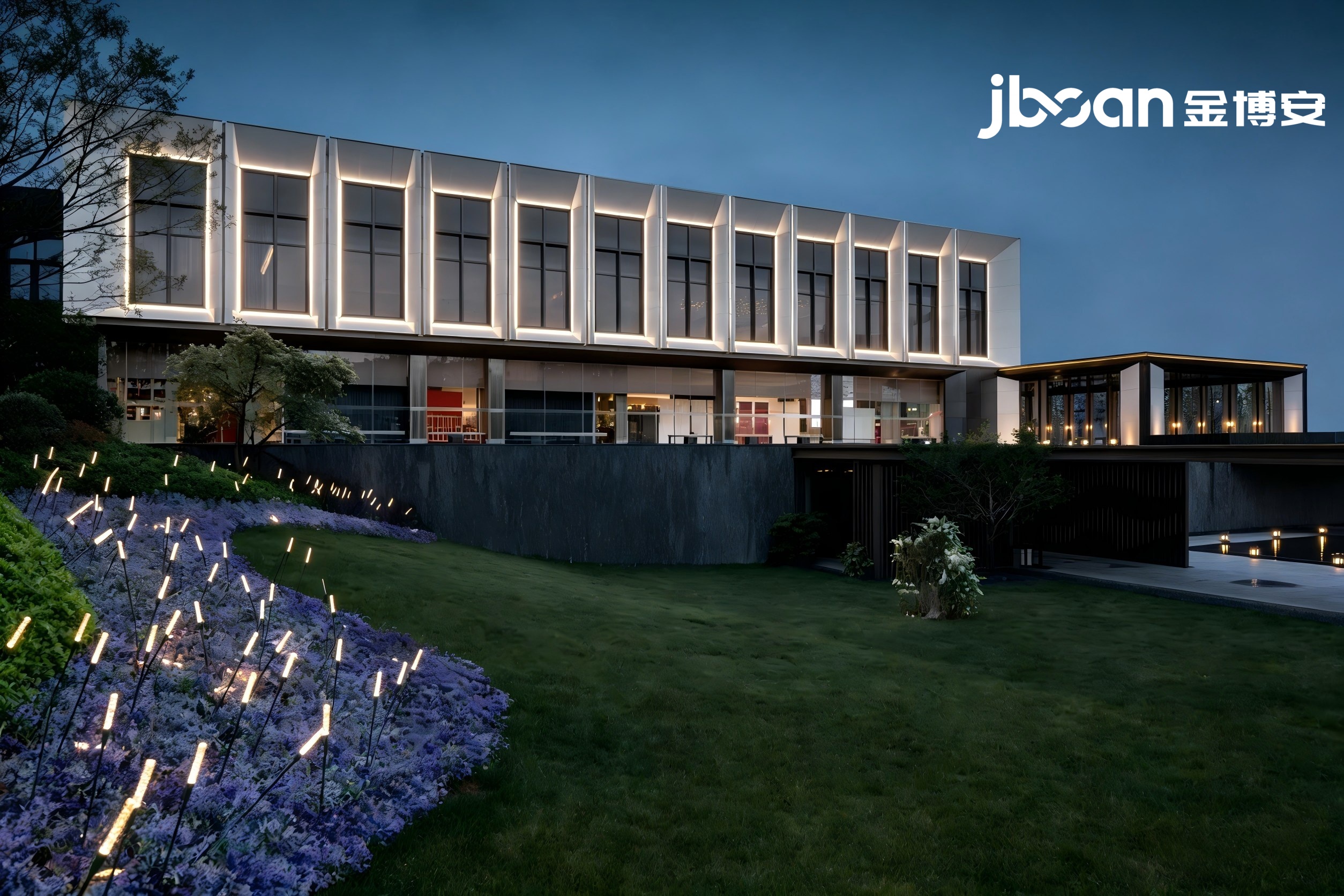 暖光映府院，灯耀吴越风｜JBOAN金博安匠造临安旭辉·吴越府夜景亮化(图4)