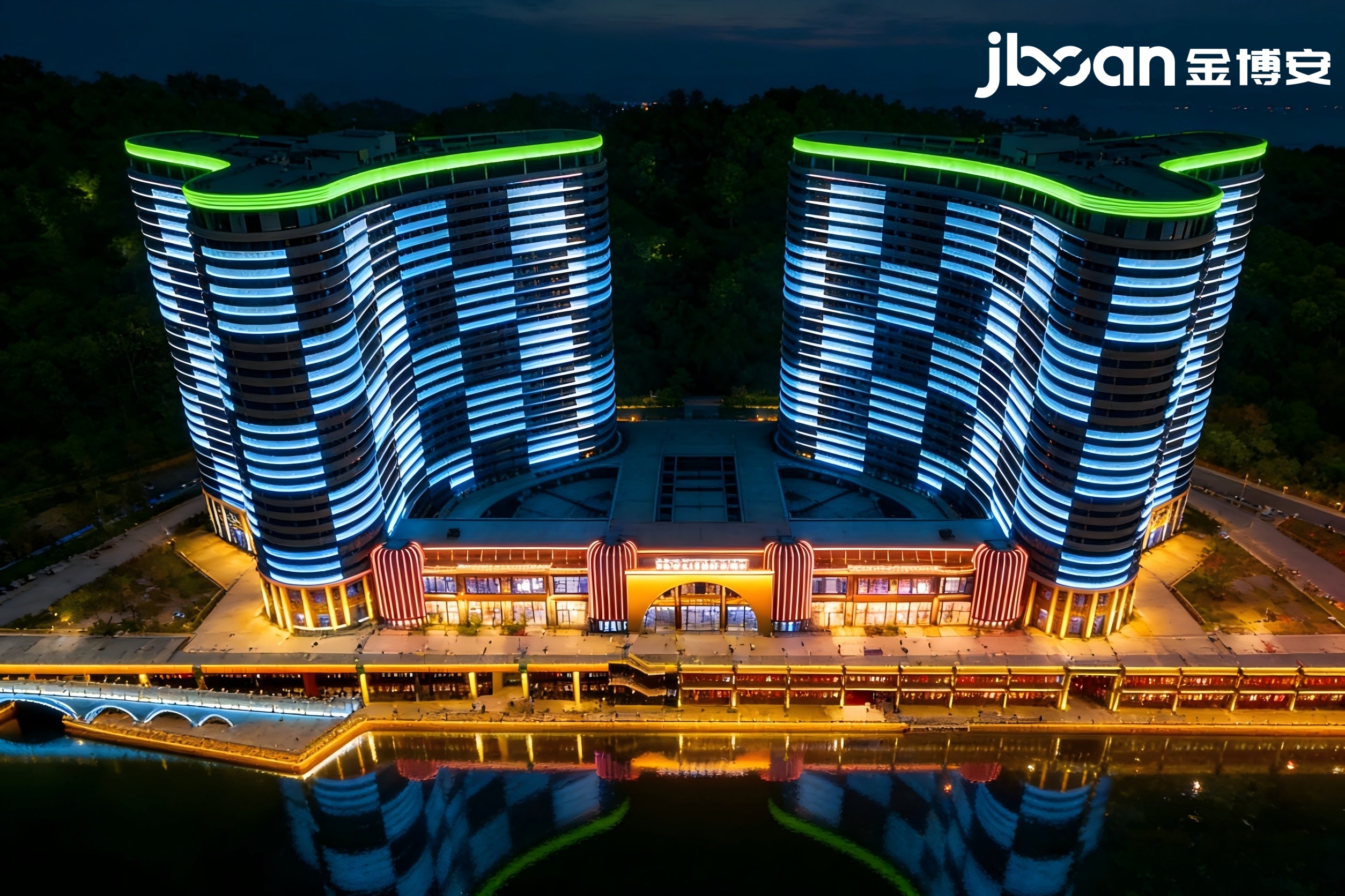 金博安工程级RGBW柔性洗墙灯 焕亮长兴太湖龙之梦古镇大酒店夜景(图3)