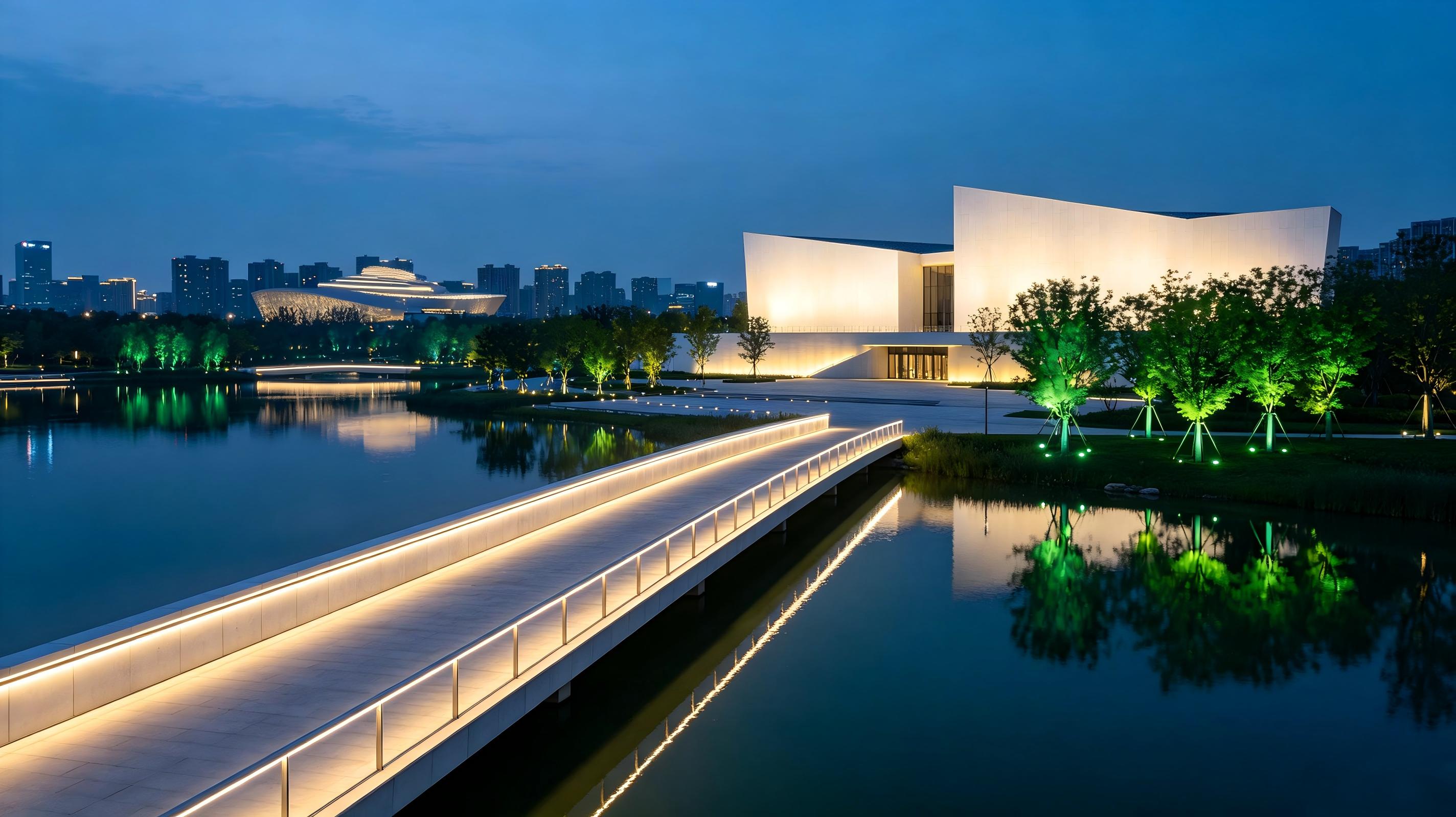 JBOAN 金博安柔性洗墙灯具助力林间文旅夜游新体验，佳木斯汤原凤鸣公园亮化工程项目落地(图1)